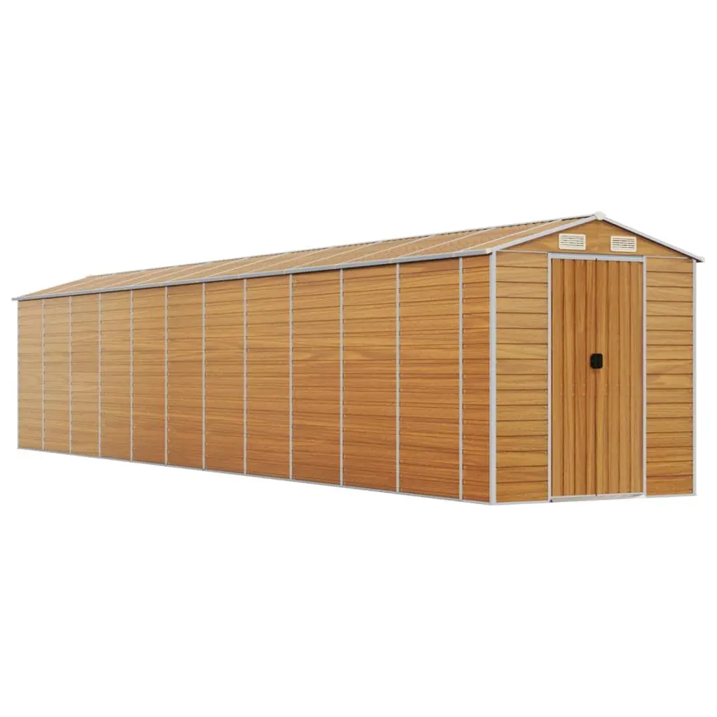 Brown Galvanised Steel Garden Shed