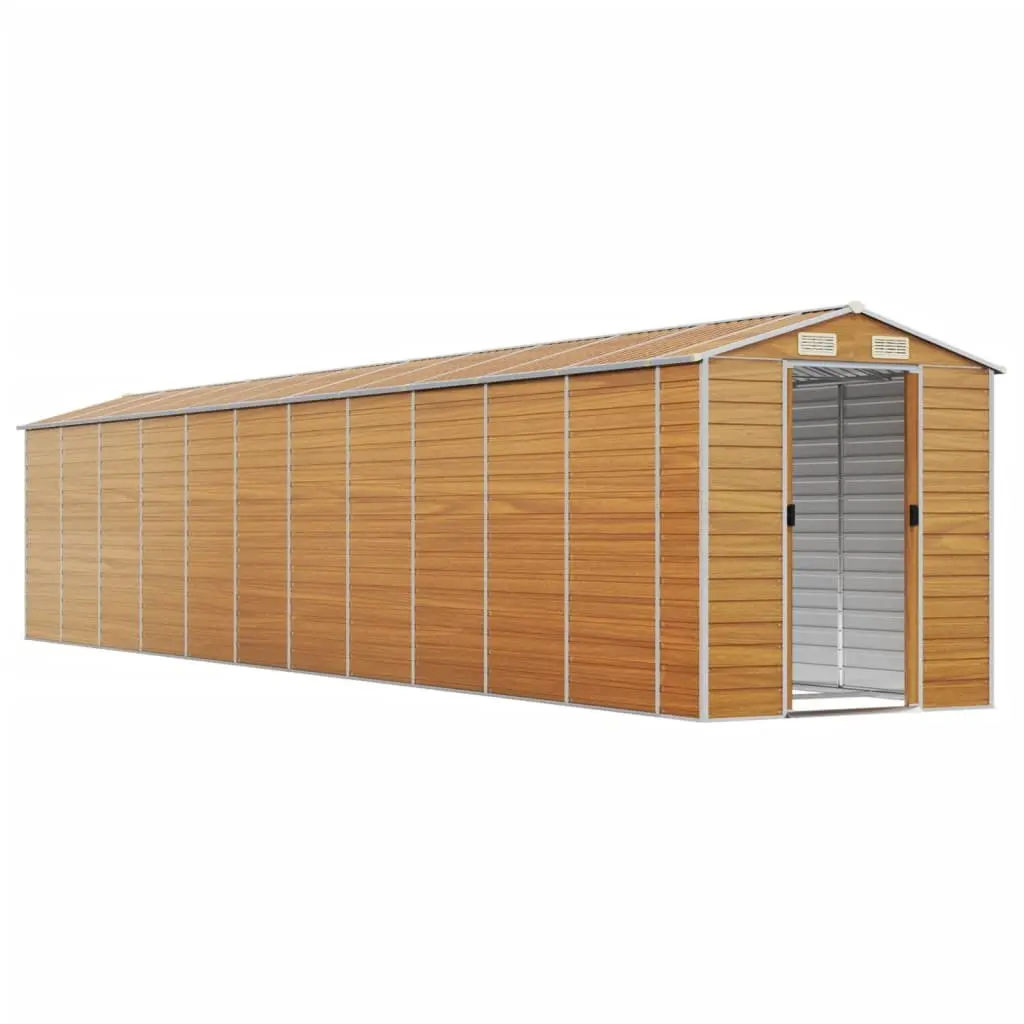 Brown Galvanised Steel Garden Shed