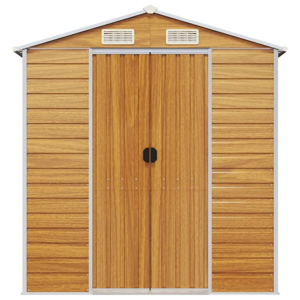 Brown Galvanised Steel Garden Shed