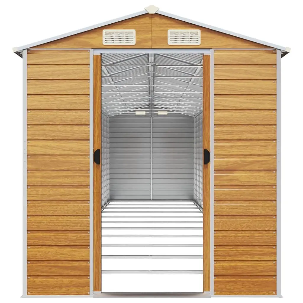 Brown Galvanised Steel Garden Shed