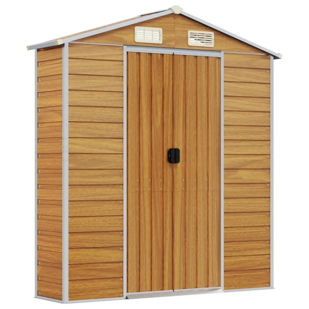Brown Galvanised Steel Garden Shed