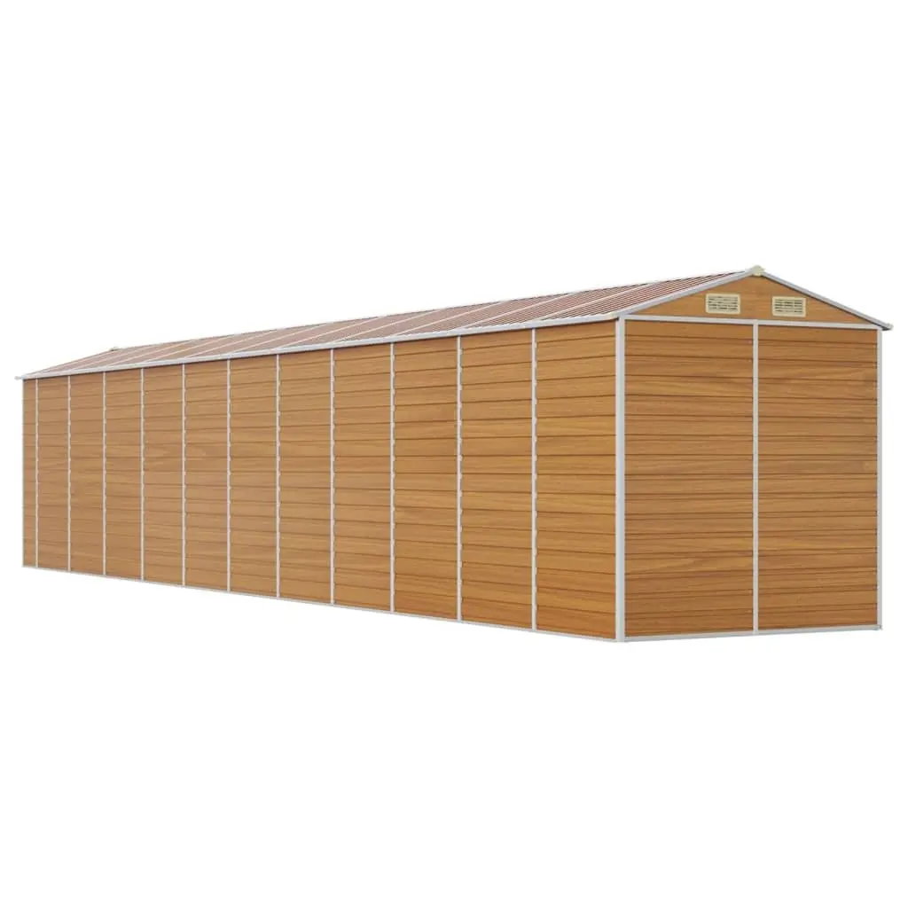 Brown Galvanised Steel Garden Shed