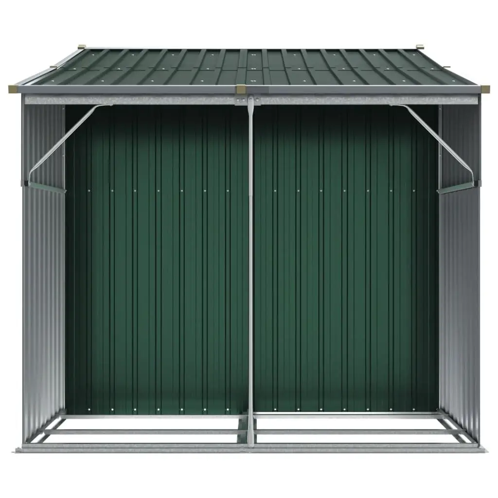 Garden Shed Outdoor Storage 277x192.5x179cm Galvanised Steel Green Tool House
