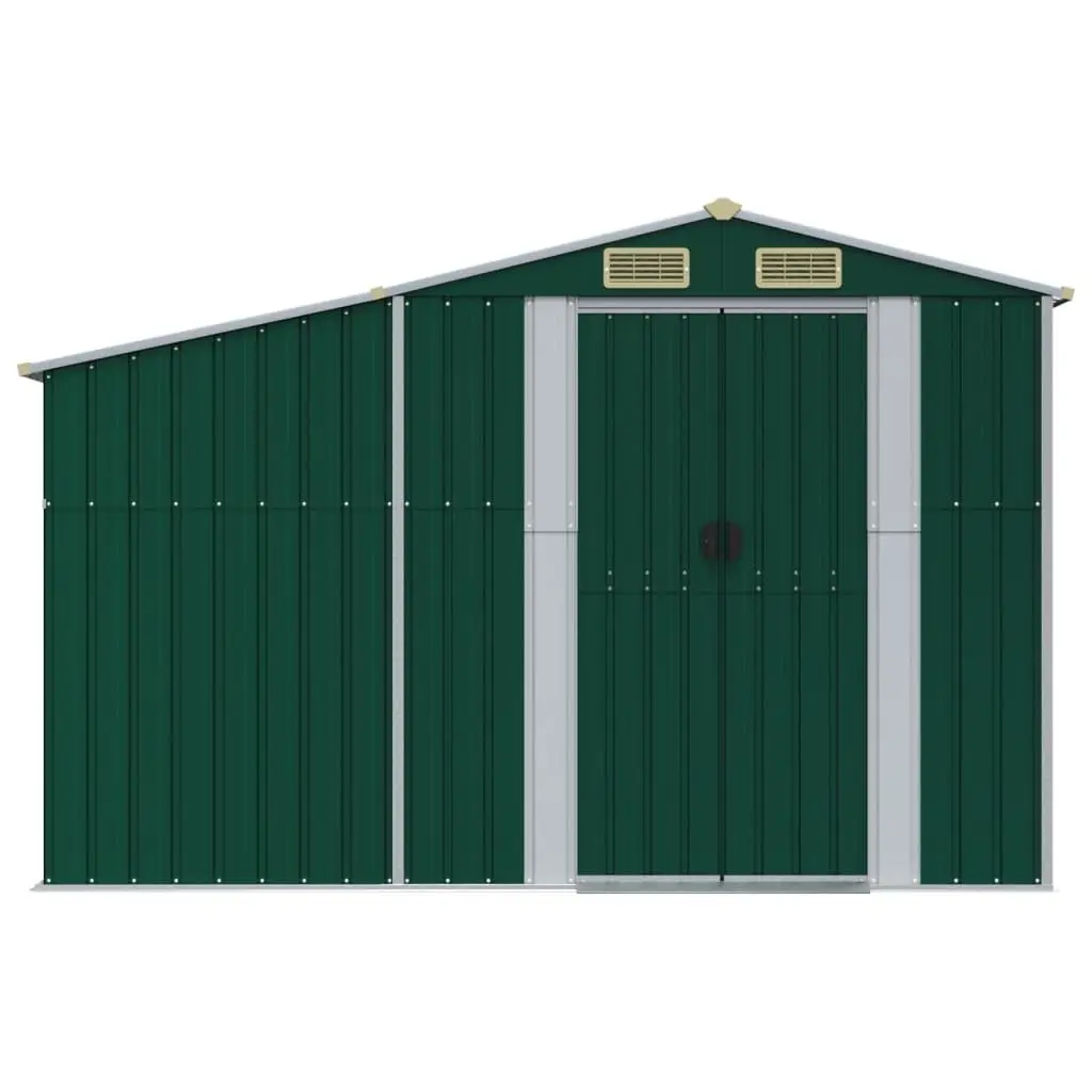 Garden Shed Green Outdoor Storage Metal Tool House 277x365.5x179cm