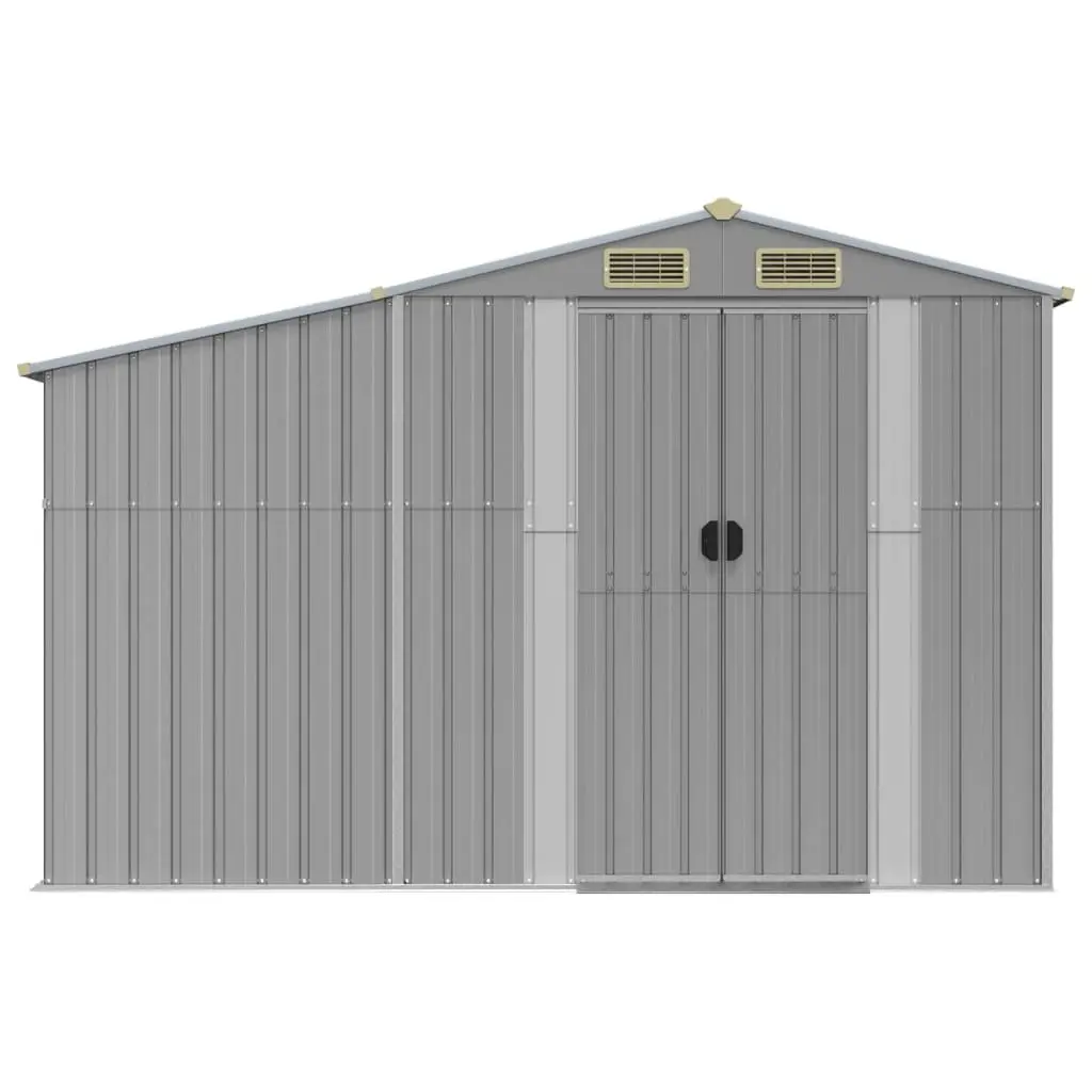 Garden Shed Outdoor Storage 277x192.5x179 cm Galvanised Steel Grey