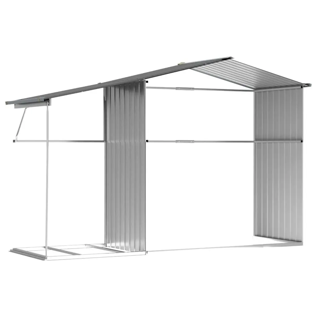 Garden Shed Outdoor Storage 277x192.5x179 cm Galvanised Steel Grey