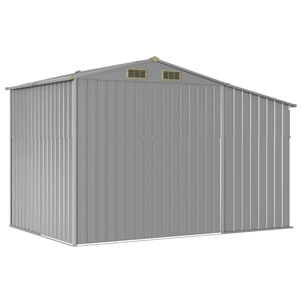 Garden Shed Outdoor Storage 277x192.5x179 cm Galvanised Steel Grey
