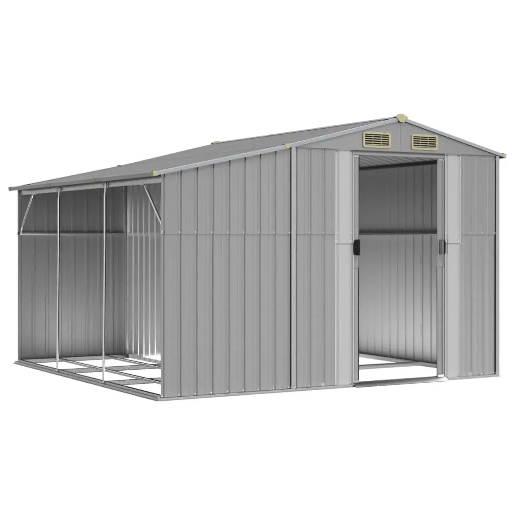 Metal Garden Shed for Storage Outdoor Use Grey 277cm x 279cm x 179cm
