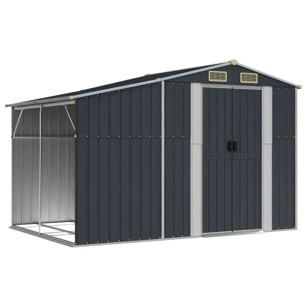 Garden Shed Anthracite Outdoor Storage Tool 277x192.5x179cm Galvanised Steel