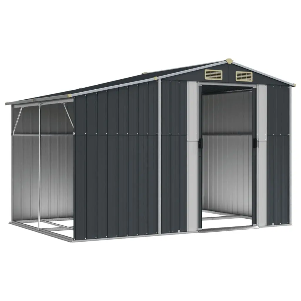 Garden Shed Anthracite Outdoor Storage Tool 277x192.5x179cm Galvanised Steel