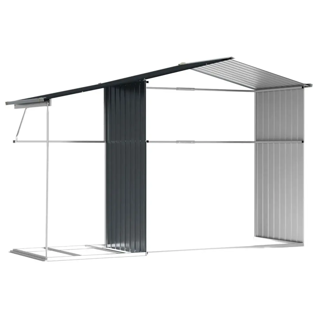Garden Shed Anthracite Outdoor Storage Tool 277x192.5x179cm Galvanised Steel