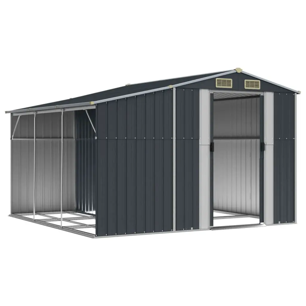 Garden Shed Anthracite 277x279x179cm Metal Storage Outdoor Tools Galvanised