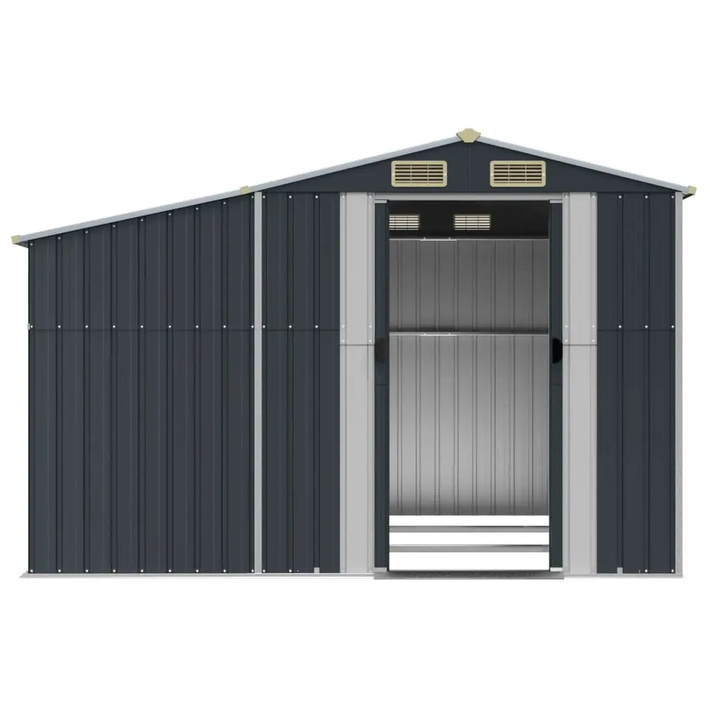 Garden Shed Anthracite 277x279x179cm Metal Storage Outdoor Tools Galvanised