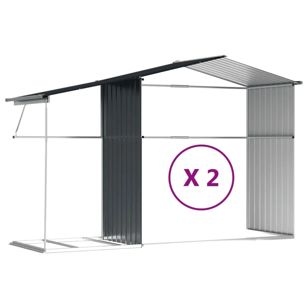Garden Shed Anthracite 277x279x179cm Metal Storage Outdoor Tools Galvanised