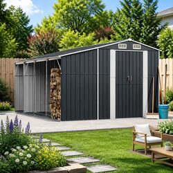 Specifications of the Anthracite Garden Shed 277x365.5x179cm