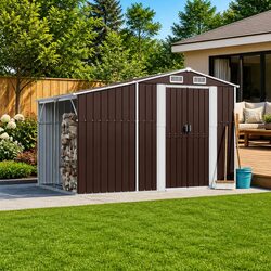 Garden Shed Specifications: 277x192.5x179 cm, Brown