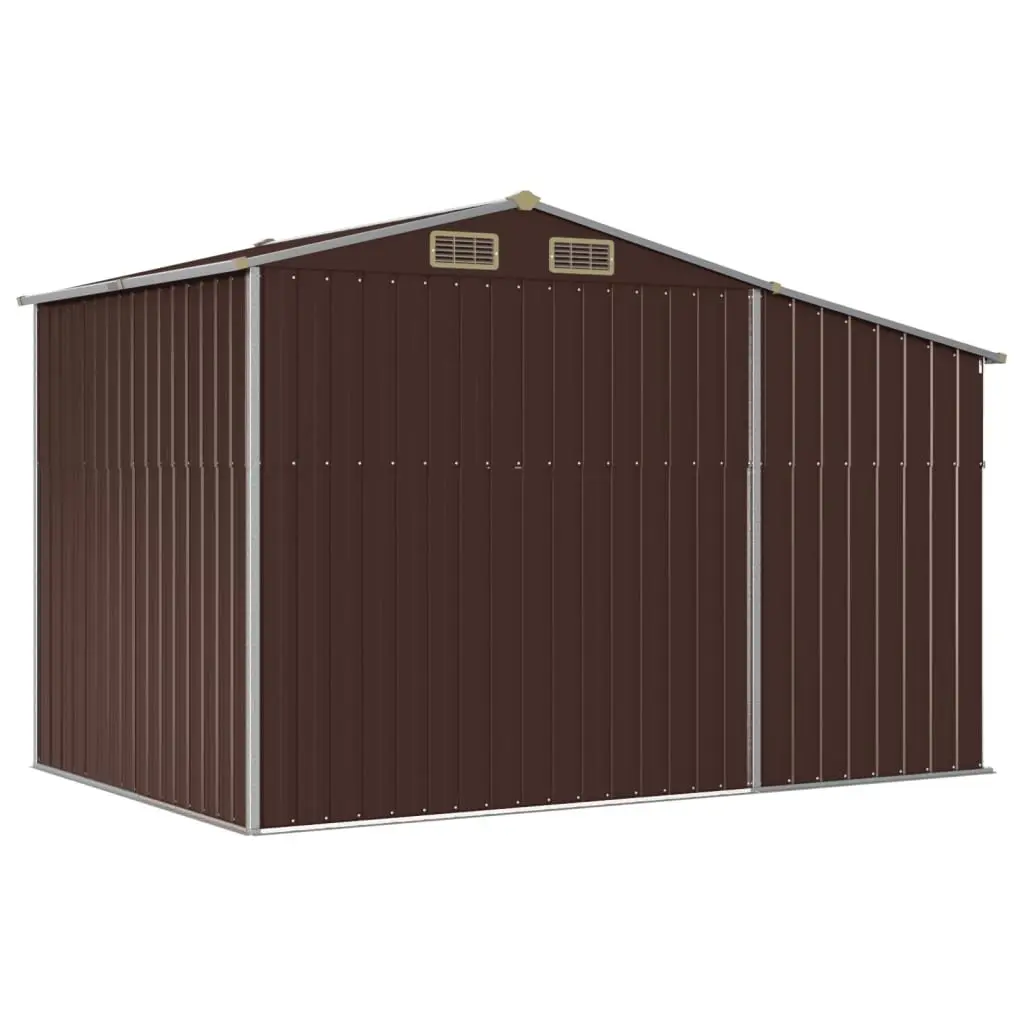 Garden Shed Outdoor Storage 277x192.5x179 cm Brown Metal Galvanised Steel