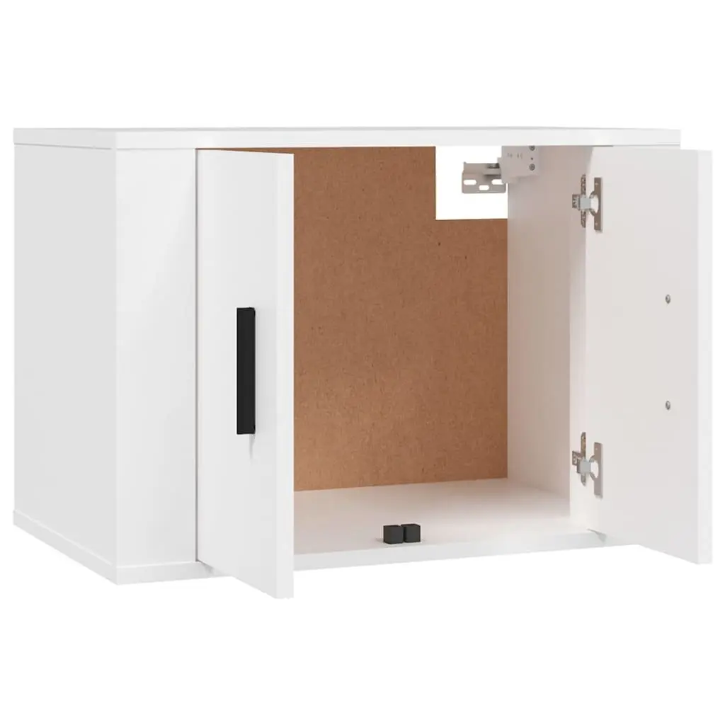 3 Piece Wall-Mounted TV Cabinet Set for Living Room White Engineered Wood