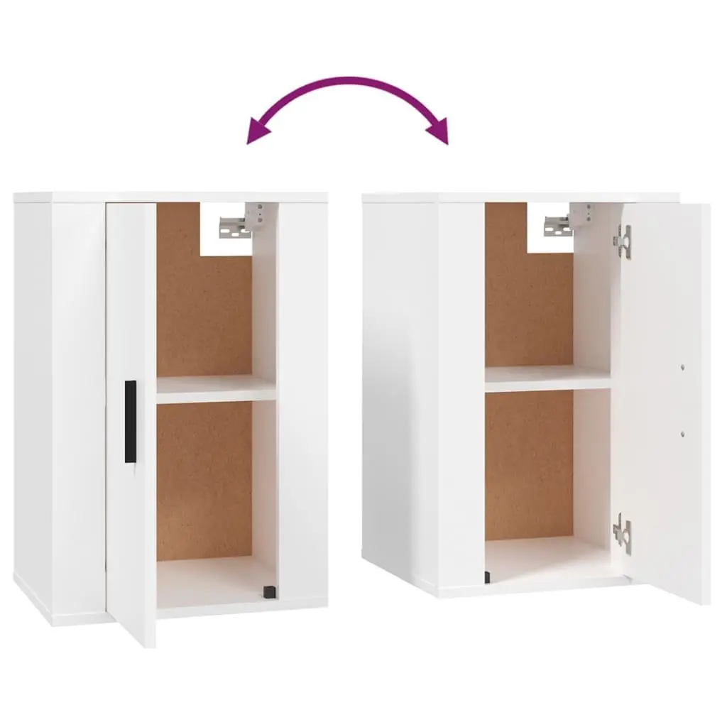 3 Piece Wall-Mounted TV Cabinet Set for Living Room White Engineered Wood