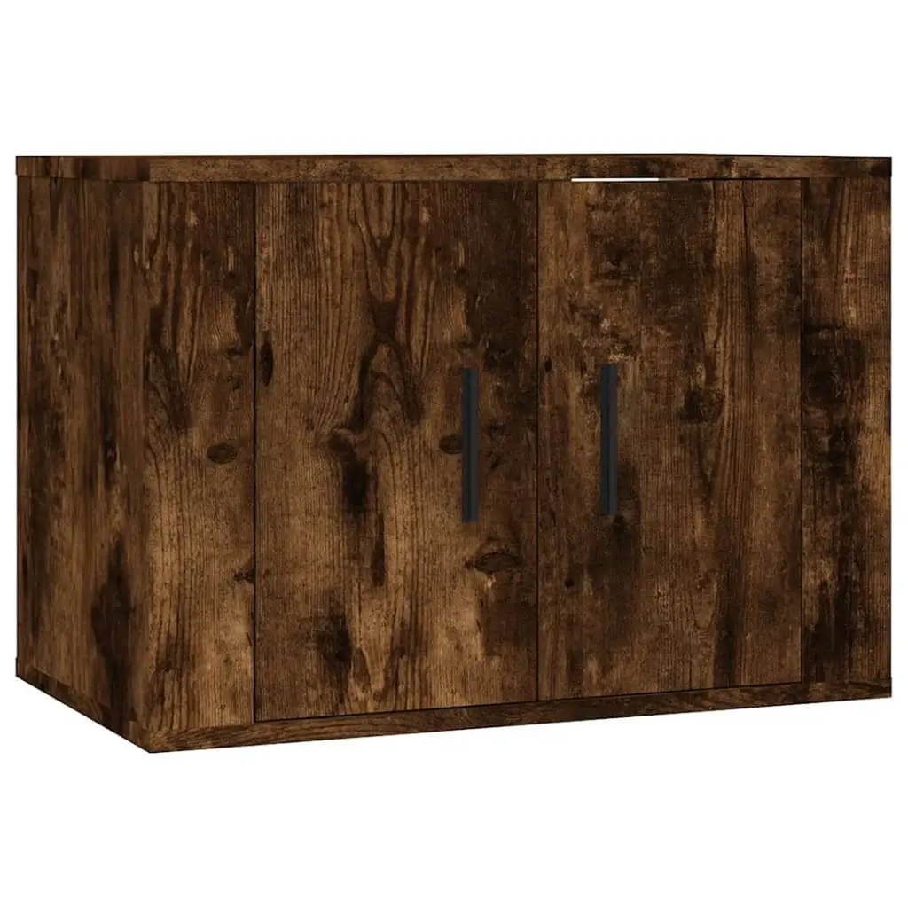 3 Piece Wall-Mounted TV Cabinet Set for Living Room Brown Engineered Wood Media Storage Unit