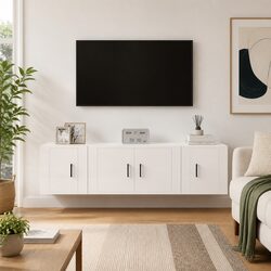 3 Piece Wall-Mounted TV Cabinet: Dimensions & Features Overview