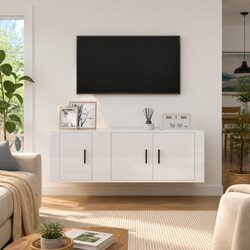 Specifications of 2-Piece High Gloss White TV Cabinet Set