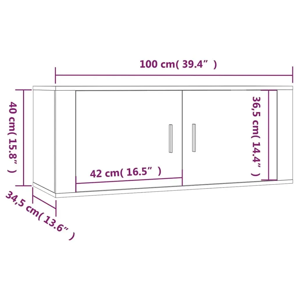 3 Piece White Wall-Mounted Media Cabinet