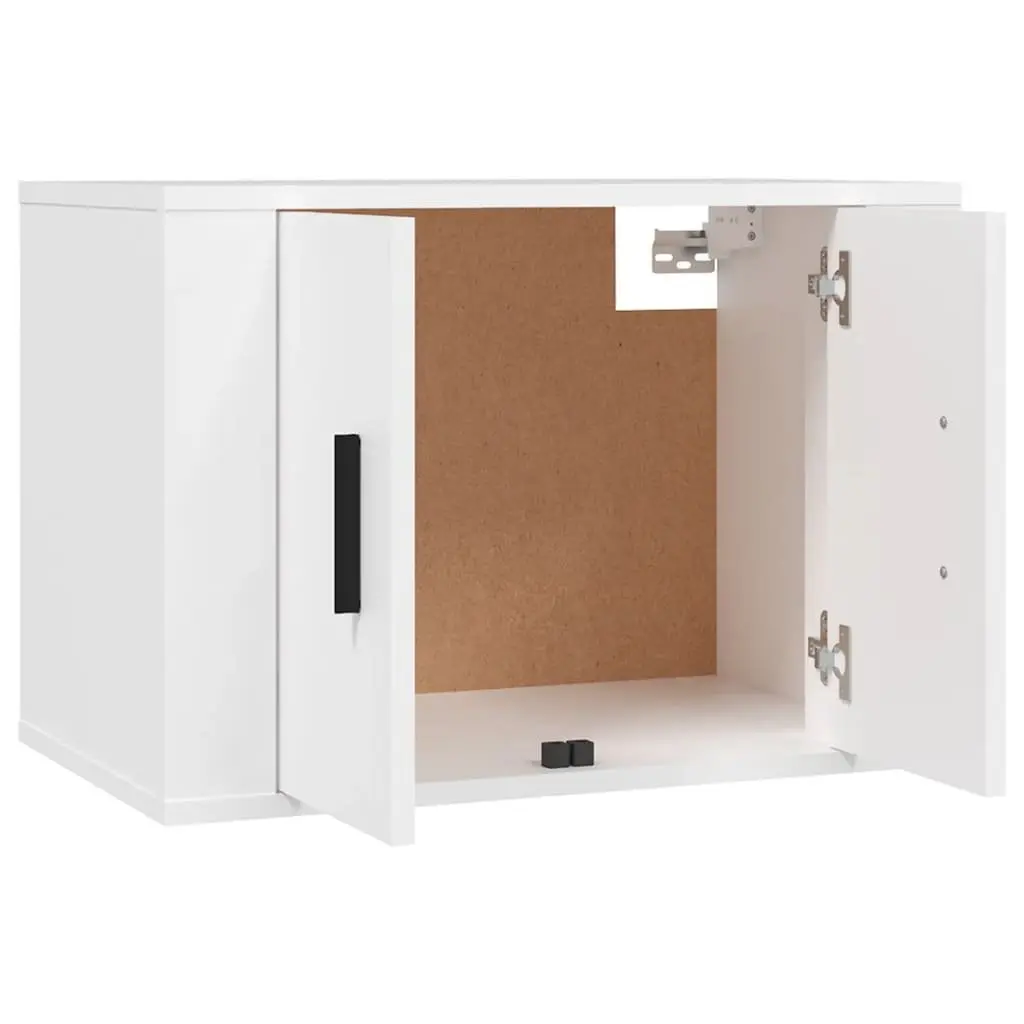 3 Piece Wall-Mounted TV Cabinet Set Engineered Wood Storage White