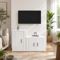 Specifications of 2-Piece White TV Cabinet Set