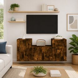 3 Piece TV Cabinet Set: Wall-Mounted Storage Solution