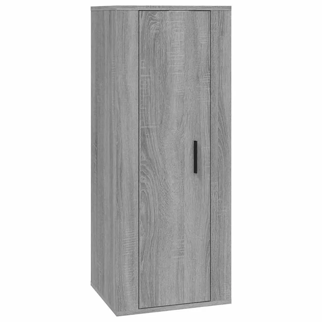 Grey Engineered Wood 3-Piece Wall TV Cabinet Set