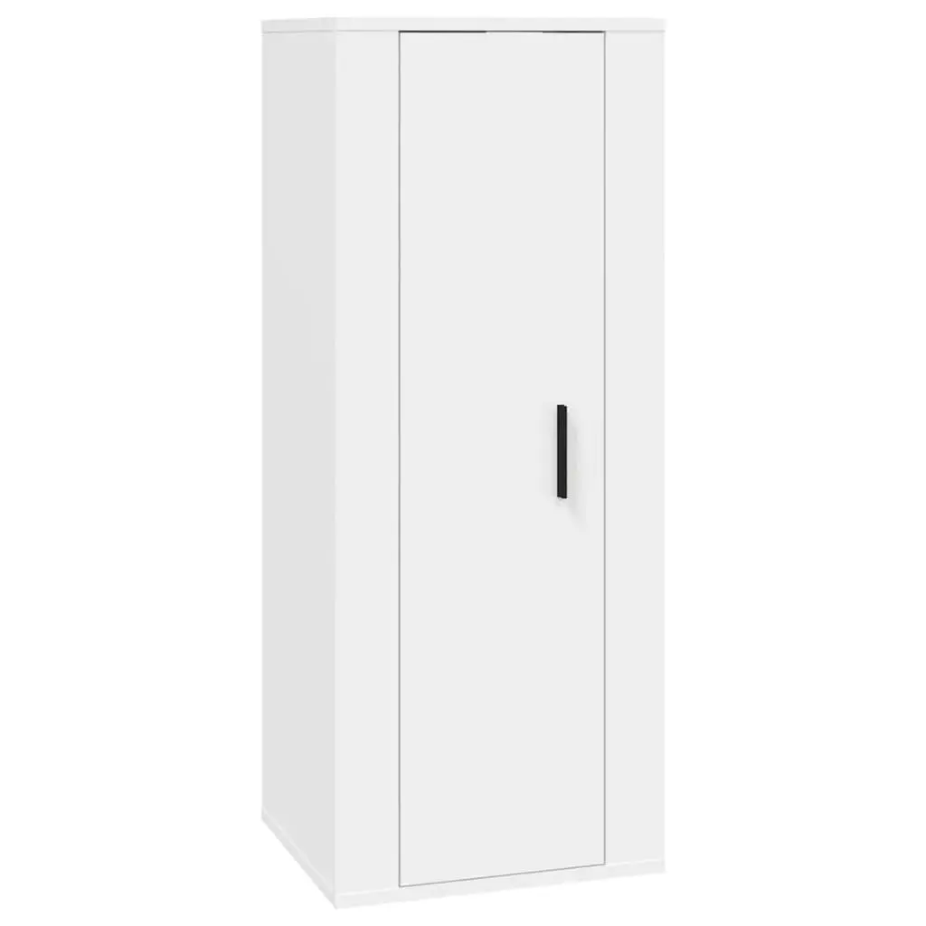TV Cabinet Set Wall-Mounted Media Storage 6 Piece White Engineered Wood Units
