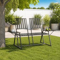 Specifications for 2-Seater Garden Bench 165cm Steel Black