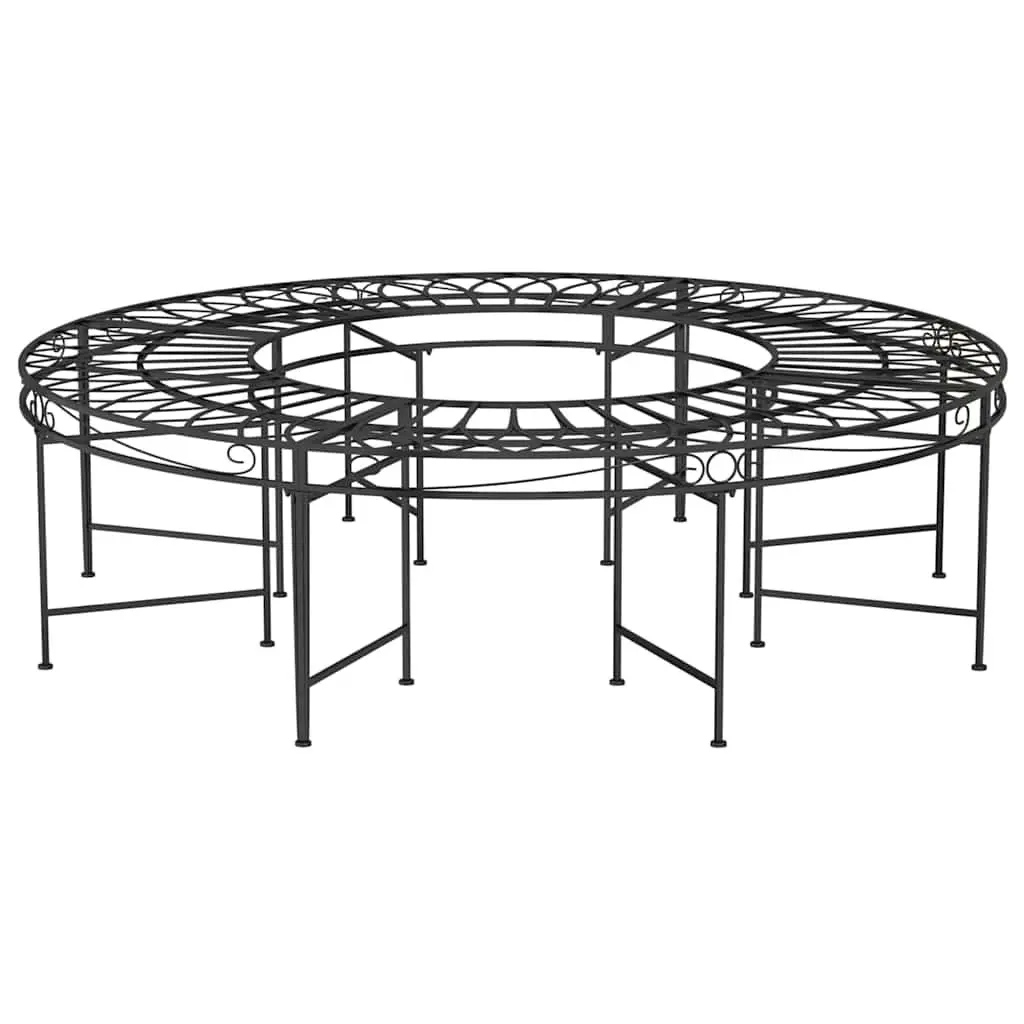 Round Tree Bench Ø160 cm in Black Steel