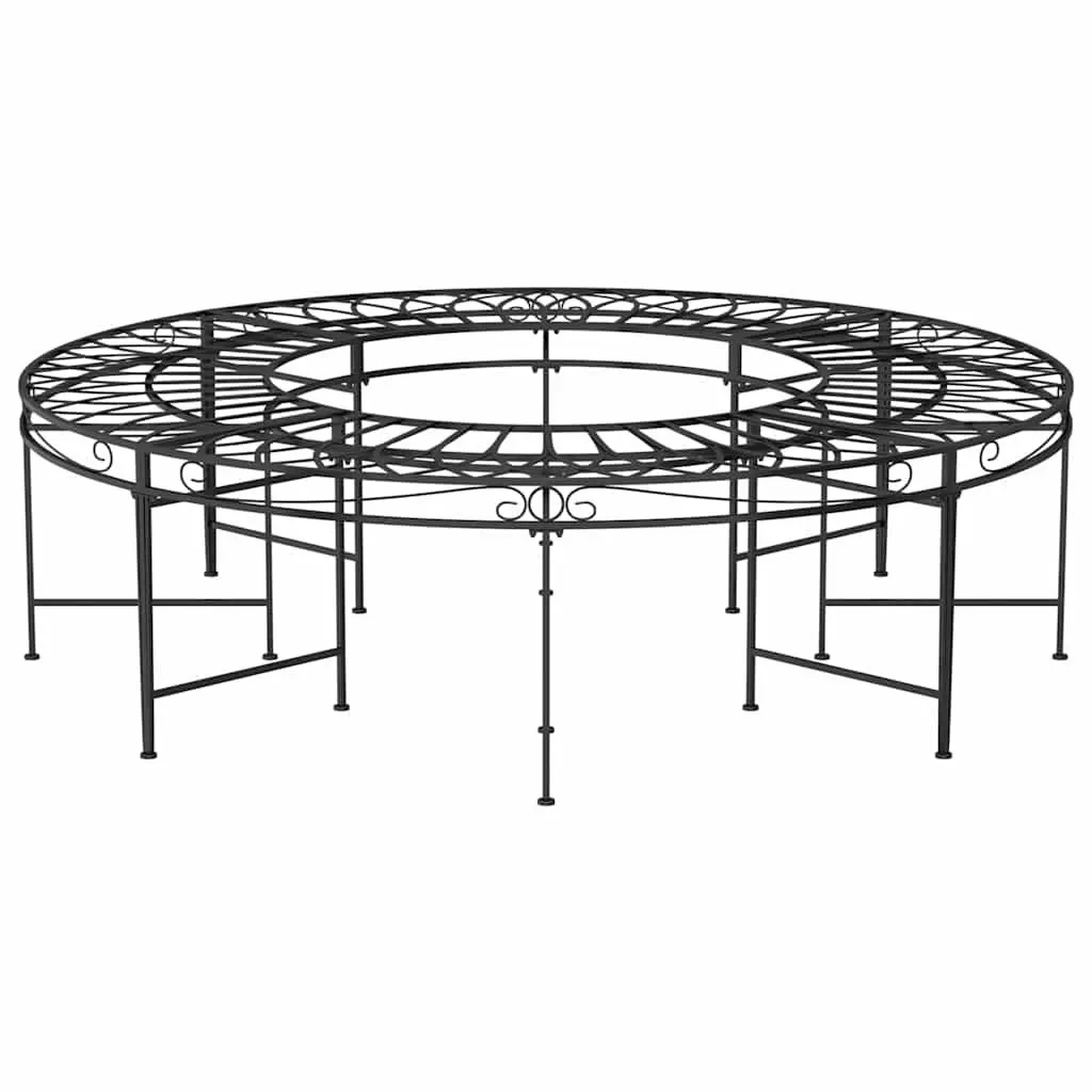 Round Tree Bench Ø160 cm in Black Steel