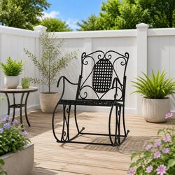 Specifications of the 84cm Black Metal Rocking Bench