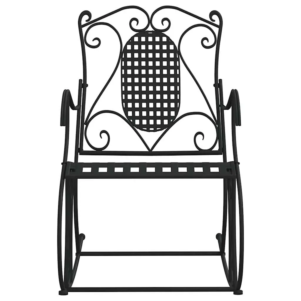 84cm Black Metal Rocking Bench