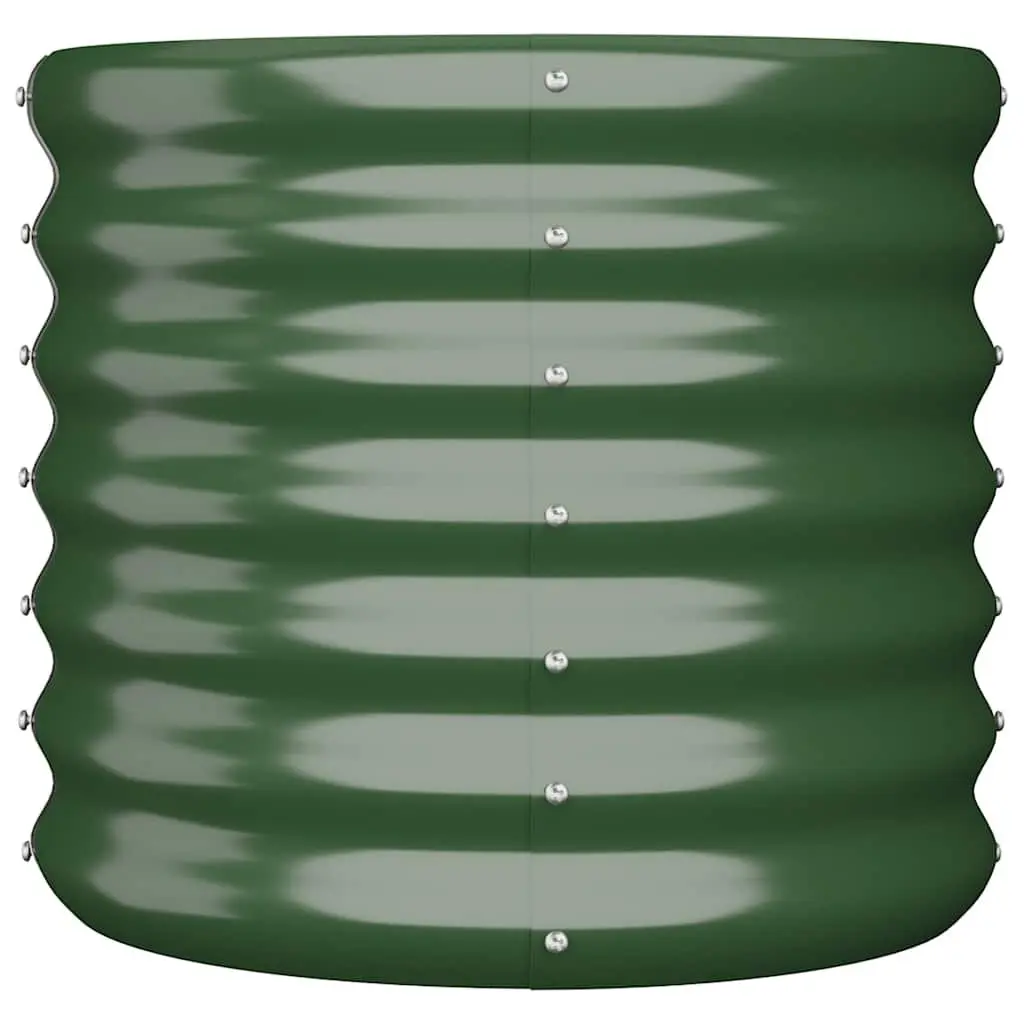 Garden Planter Raised Bed Outdoor Galvanised Steel Green 40 x 40 x 36 cm