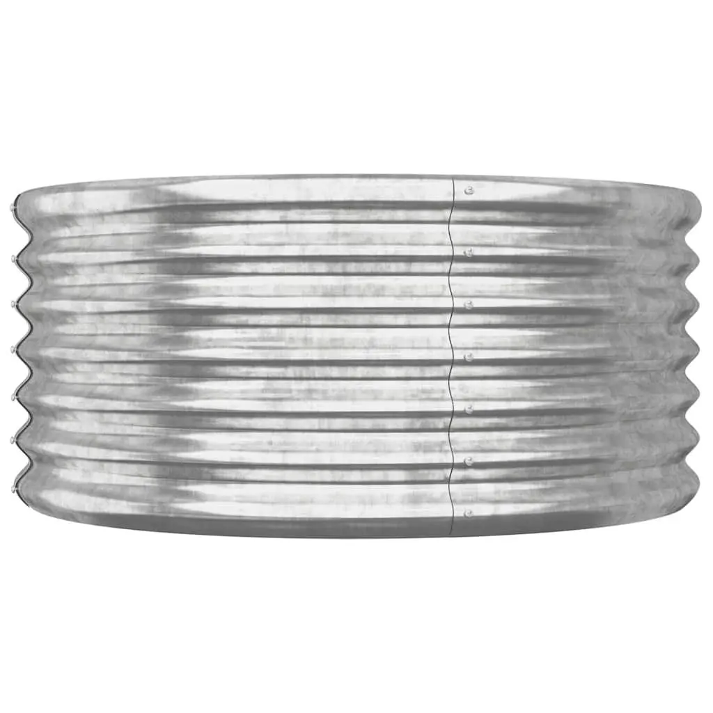 Garden Planter Raised Bed Outdoor Use 80x80x36cm Galvanised Steel Silver