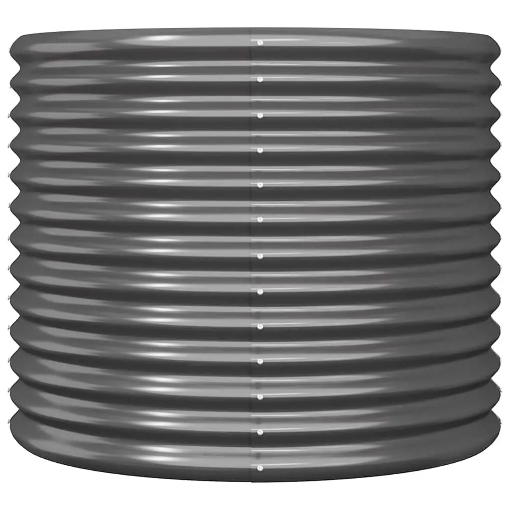 Garden Raised Bed Planter Outdoor Use 80 x 80 x 68 cm Galvanised Steel Anthracite