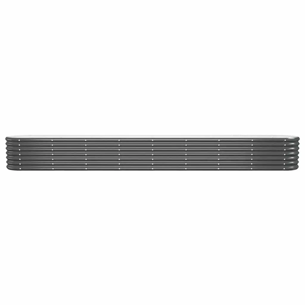 Raised Garden Bed Planter Box Outdoor Anthracite Galvanised Steel 332x40x36cm