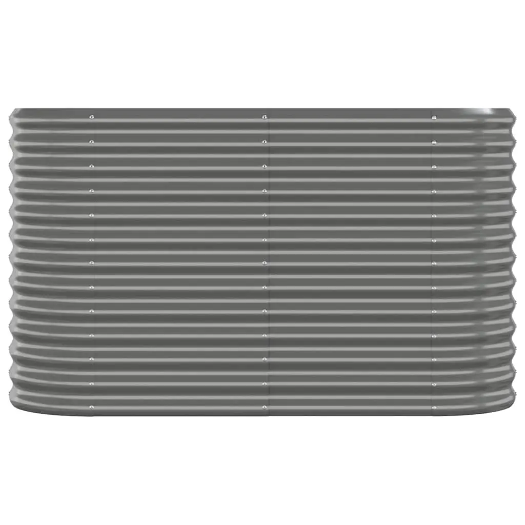 Garden Raised Bed Planter Box Outdoor Galvanised Steel Frame Grey 114x40x68cm