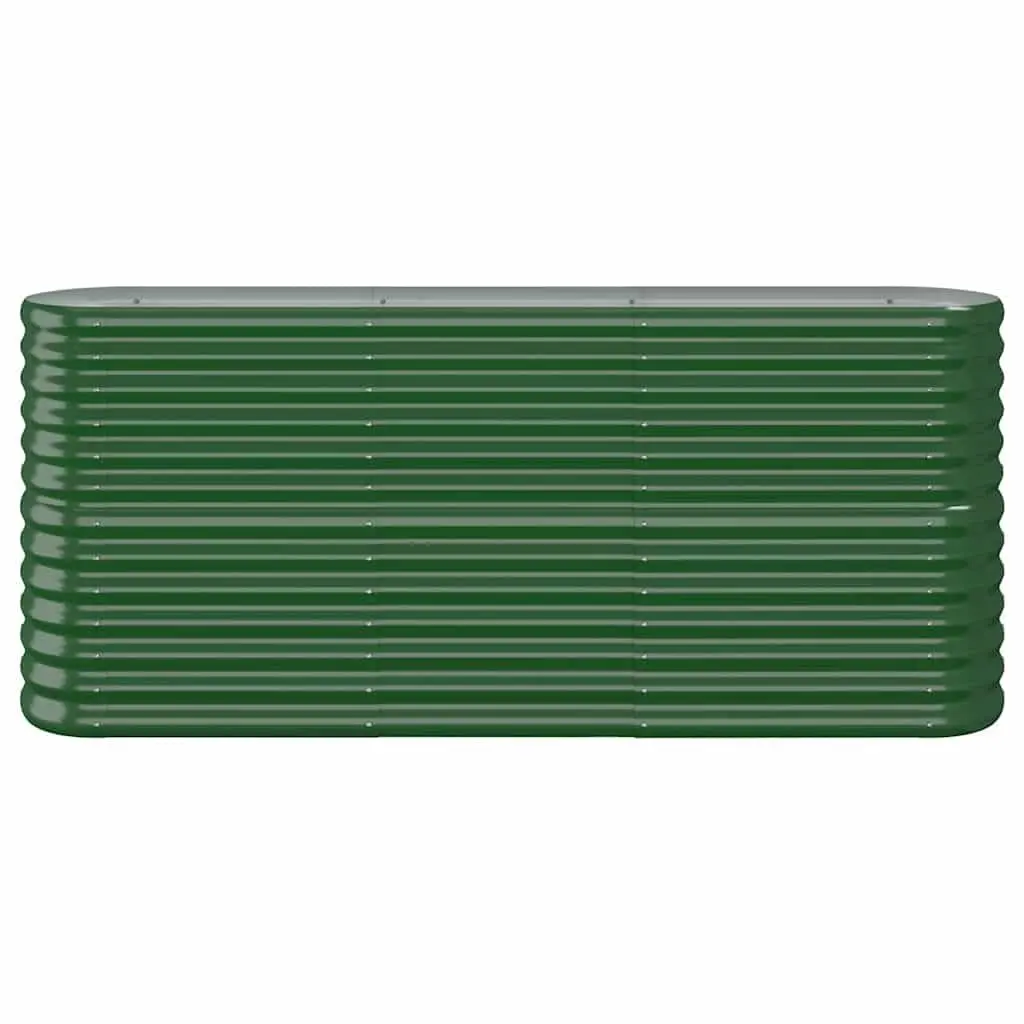 Raised Bed Planter Box Outdoor Green Galvanised Steel Frame 152x40x68cm