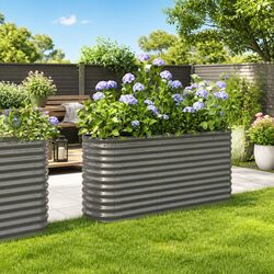 Galvanised Steel Raised Bed: 152x40x68 cm Dimensions