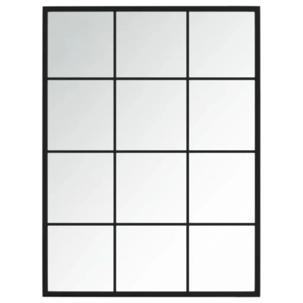Wall Mirrors 2 Pieces Black 80x60 cm Metal Frame Decor Bedroom Living Room