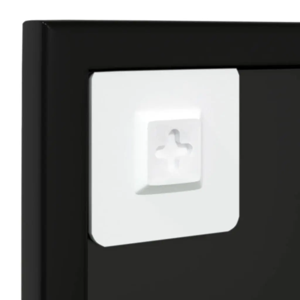 Black Metal Wall Mirrors 3-Piece Set 80x60 cm