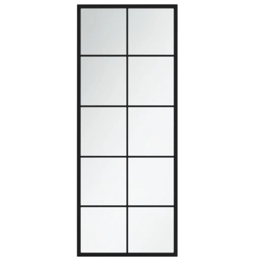 Wall Mirrors 2 pcs Black 100x40 cm Metal Frame Decorative Bedroom Bathroom