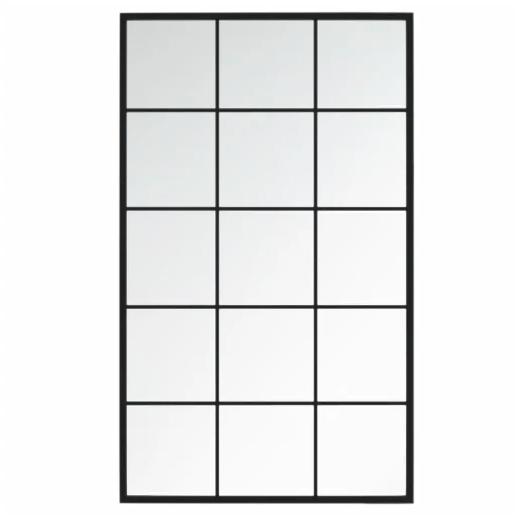 Black Metal Frame Wall Mirrors 100x60cm Set of 3 for Bedroom Bathroom Use