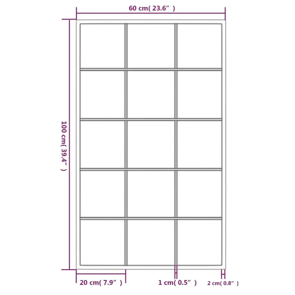 Black Metal Frame Wall Mirrors 100x60cm Set of 3 for Bedroom Bathroom Use