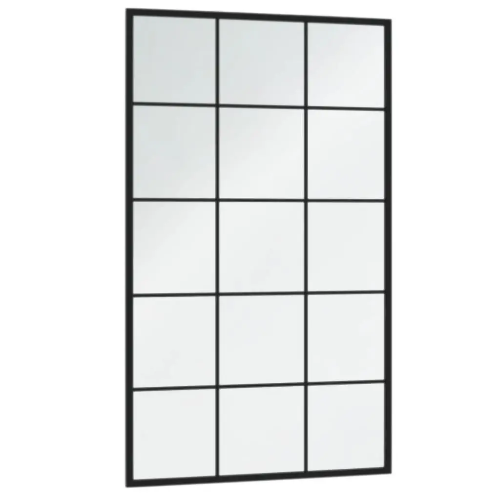 Wall Mirror Black 100x60 cm Set of 4 Pieces Metal Frame Home Decor Bathroom